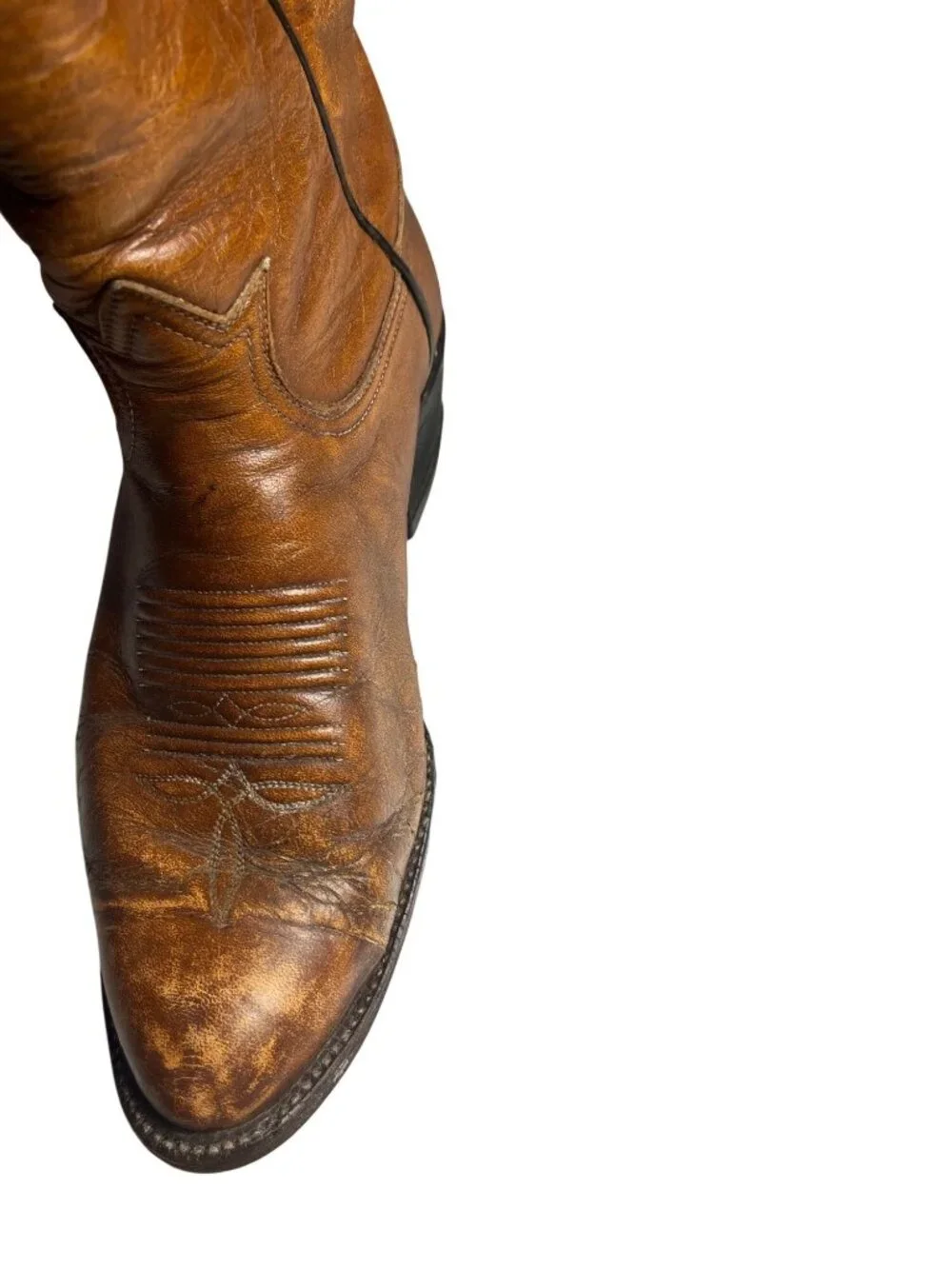 Tony Lama 5084 Vintage Mens Western Cowboy Boots Size 6.5 D Leather Cognac Brown